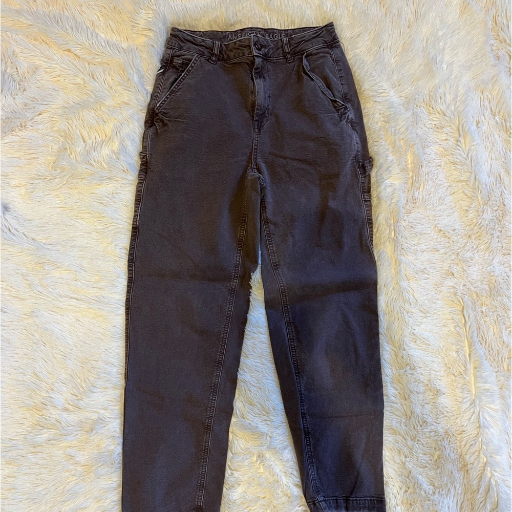 American Eagle Brown Cargo High Rise Jeans